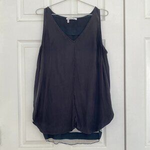 10 Crosby Derek Lam Black Layered Drape Tank Top Sz 10